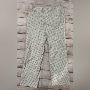 Banana Republic Ryan Fit Geometric Dress Pants Size 2 Straight Stretch Tan/white